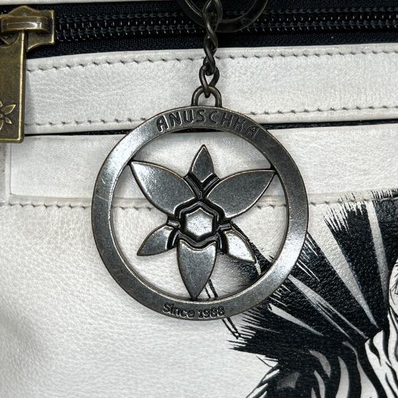 Anuschka Purse Genuine Leather Hand Painted Zebra Purse Bag Crossbody - Picture 3 of 16